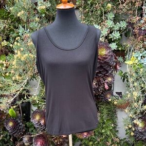 Calvin Klein Black Liquid Jersey Sleeveless Tank Top